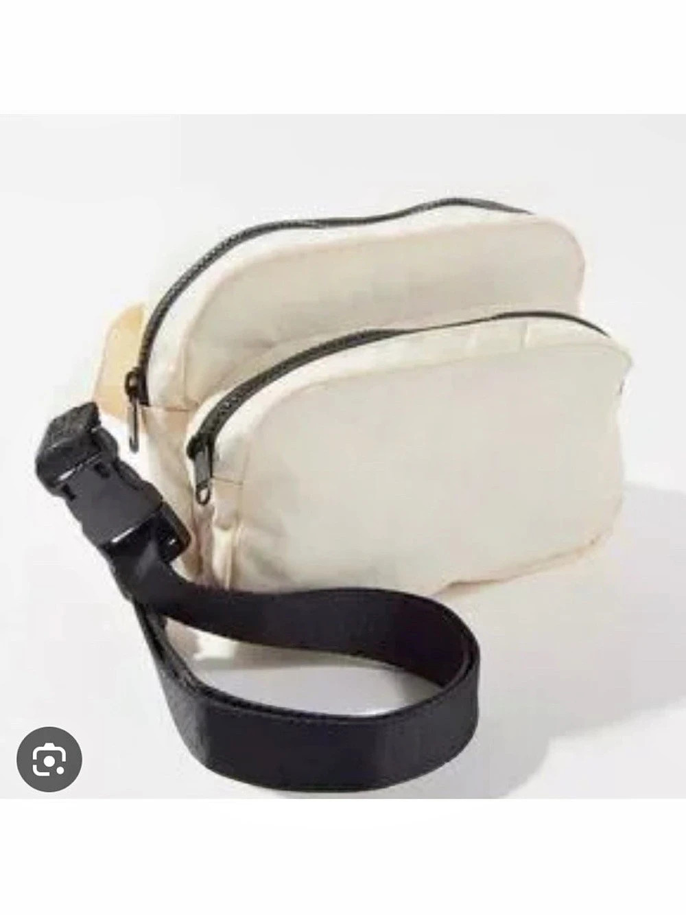 Baggu Ivory Fanny Pack New Cream & Black Crossbody Bag